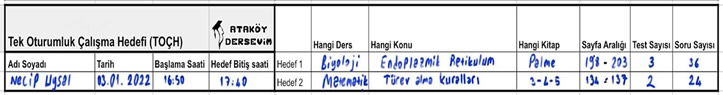örnek toçh programı
